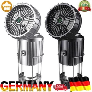 Solar-Camping-Laterne mit Ventilator wiederaufladbar über USB für Zelte Stromaus - Bild 1 von 16