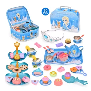 Mini Tea Party Set Princess Afternoon Tea Dessert Frozen Toys Set for Girls 3+ - Picture 1 of 7