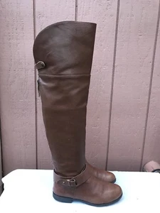 ALDO Brown Leather Over the Knee Tall Boots US 7 EUR 37.5 - Picture 1 of 8