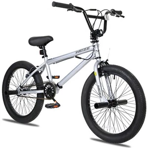 WEIZE Freestyle BMX Bike 20" Wheels Sliver Trick Bicycle Ages 7+ Kids Teen Adult - Picture 1 of 9