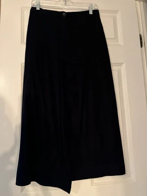 Falda envolvente vintage de los 80’s Perry Ellis para mujer negra de lana de cachemir en cascada con volantes 8 Foto 1 de 4