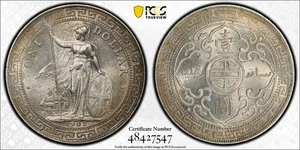 Great Britain silver trade dollar 1902 Bombay toned uncirculated PCGS MS62 - Picture 1 of 3