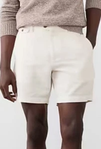 Pantalón Corto Hombre Banana Republic 7" Mezcla Lino Crema Talla 34 - Imagen 1 de 5