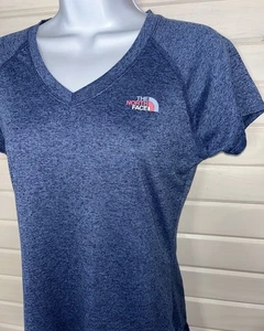 The North Face Gr. SMALL Reaxion meliert blau V-Ausschnitt T-Shirt Top Shirt Stretch gebraucht, in einwandfreiem Zustand - Bild 1 von 10