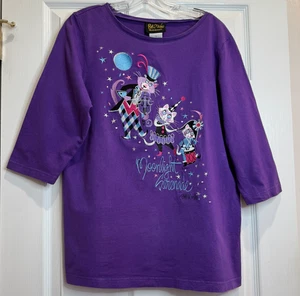 Vintage 90s Bob Mackie Damen T-Shirt Purple Moonlight Serenade Embroidered Gr. L - Bild 1 von 16