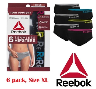 Reebok Women's Seamless Hipster Panties, 6-Pack, Size XL, NEW - Image 1 of 3