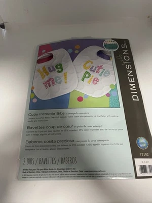 Dimensions Adorable Stamped Crosss Stitch Bibs 2 Pk - Image 1 of 2