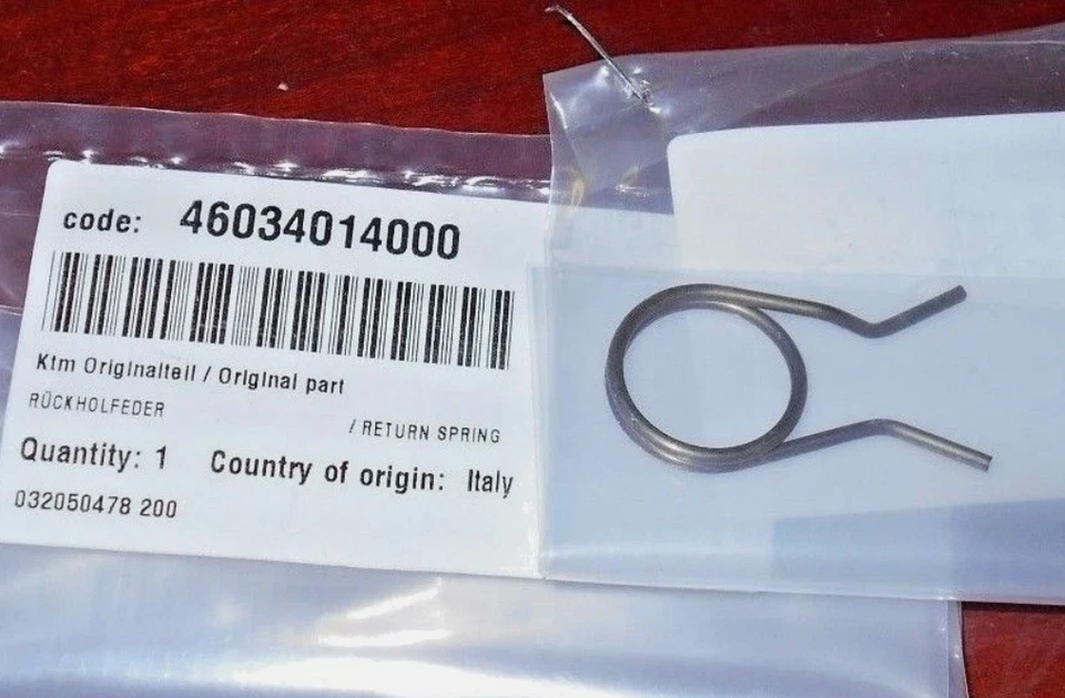 MUELLE DE RETORNO EJE DE CAMBIO MOTOR KTM 65XC, 85SX, 105SX, SXS OEM 46034014000 CANTIDAD 2 Foto 1 de 1