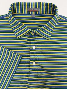 Peter Millar Summer Comfort Shirt Men XL Stretchy Blue Striped Performance Golf - Picture 1 of 19