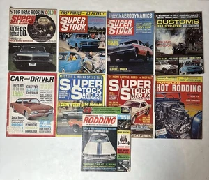 Vtg Super Stock, Hot Rodding, Drag Racing, Customs Magazine Lot Of (9) 1964-66 - Foto 1 di 10