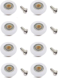 Set of 8 Stainless Steel Shower Door Castors, Diameter 19mm - Picture 1 of 6