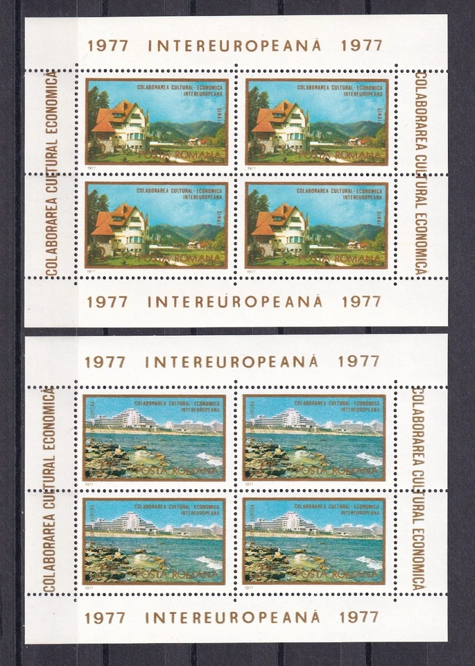 Romania – Block 141-142 (MI 3431-3432) Scott 2724-2725 Inter-European Sheets NH - Image 1 of 1