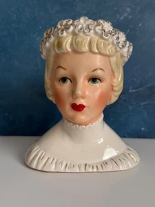 VINTAGE LADY HEAD VASE NAPCO BLONDE CIRCA 1958 BRIDESMAID 6” - Picture 1 of 13