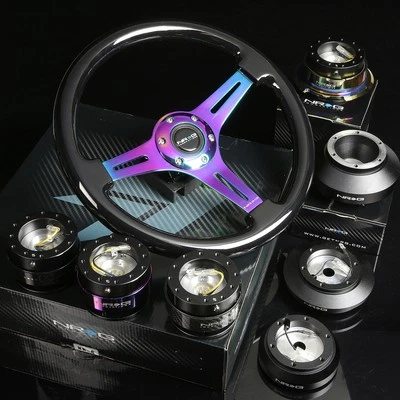 NRG 175H HUB+IRIDIUM GEN 2.0 快速释放 + 3 英寸深盘钢圈黑色握把 — 第 1/4 张图片