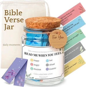 Read Me When Bible Verses Jar,102 KJV Color Coded Bible Verses in a Jar for - Picture 1 of 6
