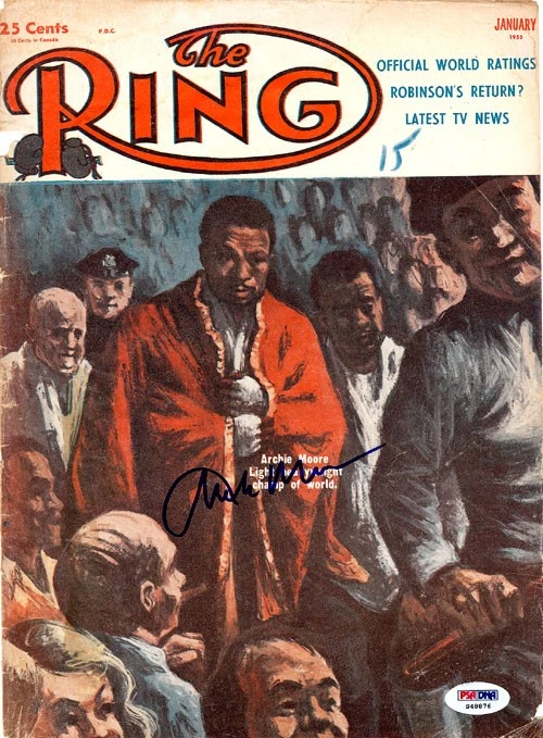 Archie Moore Autographed Signed The Ring Magazine Cover PSA/DNA #S48876 - Image 1 of 2