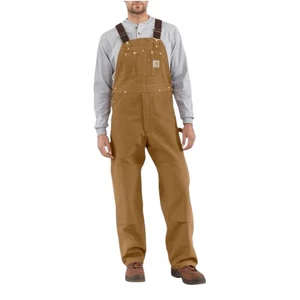 Carhartt Men's Size 40x34 Carpenter Bib Overalls Loose Fit Zip-to-Thigh Chaps - Picture 1 of 6