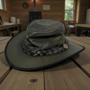 Barmah Hats Kangaroo 1019 Sundowner Leather Hat, Size Medium. Green - Picture 1 of 13