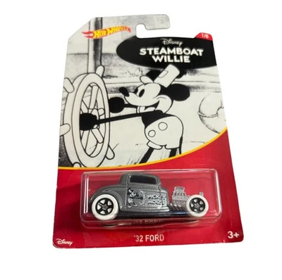 HOT WHEELS 2017 DISNEY MICKEY MOUSE SILVER STEAMBOAT WILLIE '32 FORD #1/8 - Image 1 of 4