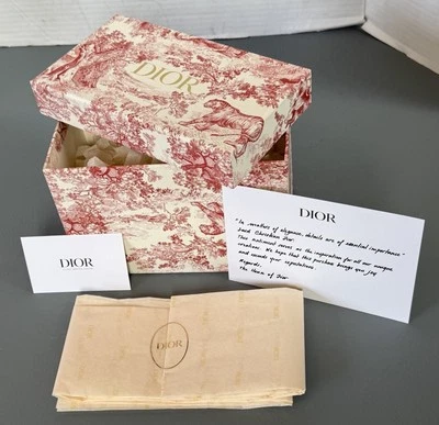 Christian DIOR Animal Tigre Impresión Caja de Regalo Estampado Papel Pañuelo Tarjeta Nota 7x5x4 Foto 1 de 4