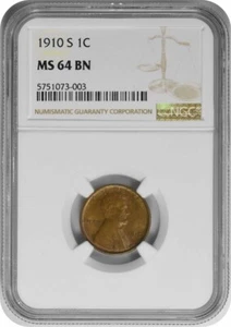 1910-S Lincoln Cent MS64BN NGC - Picture 1 of 2