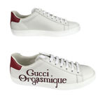 Gucci Women's Sneakers Ace Orgasmique White Hibiscus Red Sz 38.5