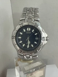 Citizen Unisex Eco Drive blaues Zifferblatt Edelstahl Armband Uhr AT0910-51A - Bild 1 von 12