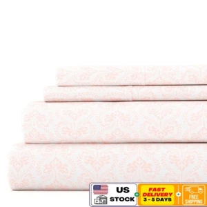 4PC Microfiber Bed Sheet Set California King Deep Pocket Soft Durable Geometric - Picture 1 of 10