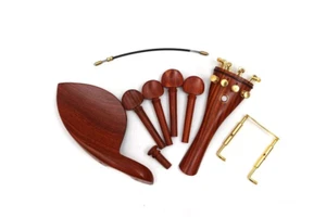 4/4 Size Violin Kit New Violin Peg Tailpiece Chin rest Endpin Tail gut Rosewood - Picture 1 of 5