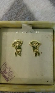 2008 DORA THE EXPLORER FINE JEWELRY COLLECTION .925 STERLING STUD EARRINGS - Picture 1 of 4
