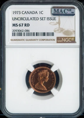 1973 Canada Small Cent NGC MS67 RD MAC - Quality - Image 1 of 2