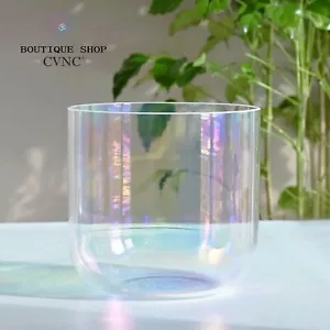 CVNC 432Hz 7" Clear Alchemy Chakra Crystal Singing Bowl Sound Heal Bath Reiki - Picture 1 of 6