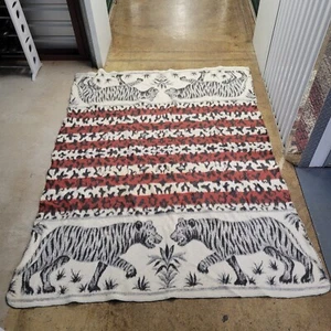 Vintage Santa Catalina Blanket Tiger Leopard Print 85x65 - Picture 1 of 6