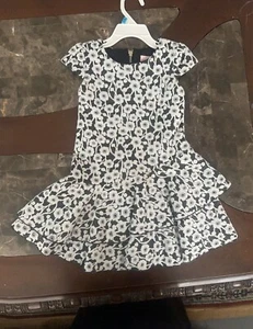 ZOE LTD Girls Dress Sz 4 Black White Lurex $235 - Picture 1 of 4