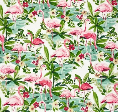 WAVERLY ФЛОРИДСКИЙ ФЛАМИНГО В ЦВЕТУ ТРОПИЧЕСКИЙ ТУАЛЕТ МНОГОЦЕЛЕВАЯ ТКАНЬ НА ЯРДАХ 54 «W - Изображение 1 из 4