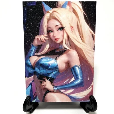 League of Legends Ahri Sexy Hot Anime Waifu Girl Lewd Doujin Goddess Art Card - Image 1 of 4