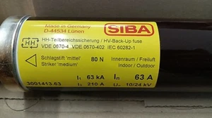 Siba HH Sicherungseinsatz 63A 10/24kV 3001413.63 - Bild 1 von 4