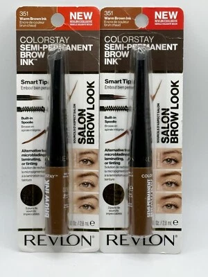 LOT of 2 Revlon Colorstay # 351 Warm Brown Ink Semi Permanent Brow Ink - NEW - Image 1 of 4