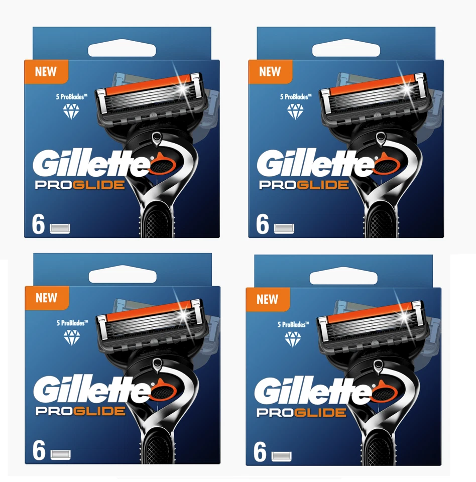 Lot 24 Lames GILLETTE Proglide Recharge de Rasoir Fusion 5 Gilette Pack ORIGINAL