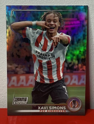 2022-23 Topps Stadium Club Chrome UEFA Xavi Simons Refractor #16 PSV - Image 1 of 2