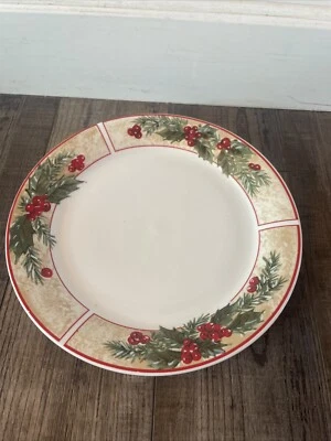 Gibson Navidad Muérdago Juego de Plato de Cena Navidad Bayas de Acebo Foto 1 de 2