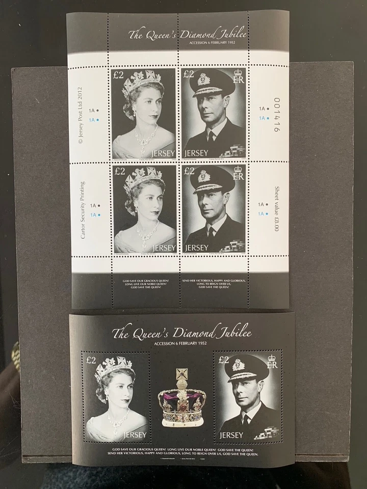 JERSEY 2012 DIAMOND JUBILEE 2v SHEETLET & 2v M/S MNH MINT SG140/MS1642 cv £30+ - Image 1 of 1