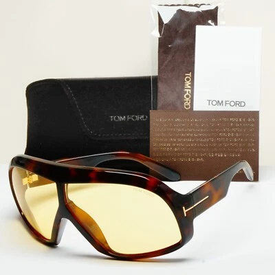 Tom Ford Sunglasses Cassius Brown Tortoise Yellow Wrap Visor FT0965 TF 965 52E - image 1 of 4