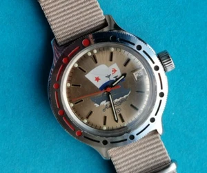 Soviet Watch Vostok Wostok Amphibian Warship Albatross mov.2414A USSR 1980's - Picture 1 of 23