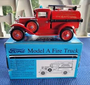 Pre Owned New Liberty Classic Ford Model A Fire Truck Lockable Coin Bank Diecast - Picture 1 of 12