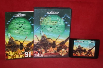 Space Invaders '91 (Sega Genesis, 1991) Authentic Game Cartridge, CIB Complete - Image 1 of 4