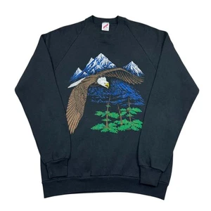 LSJ Sportswear Vintage 1988 Crewneck Sweatshirt Eagle Nature Size XL USA Made - Picture 1 of 13