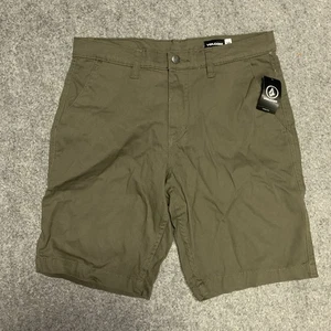 VOLCOM Mens Chino Shorts Size 28 Pockets Cotton Blend - Picture 1 of 10