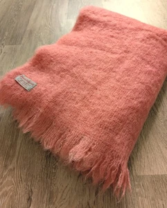Vintage Pink James Dalgleish Mohair and Wool Blanket Made in Scotland - Picture 1 of 11