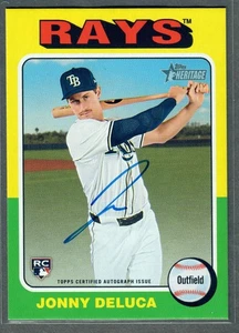 2024 Topps Heritage High Number Jonny DeLuca Rookie Auto Real One Rays RC SP - Picture 1 of 2